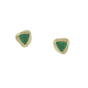 Emerald Trillion Studs