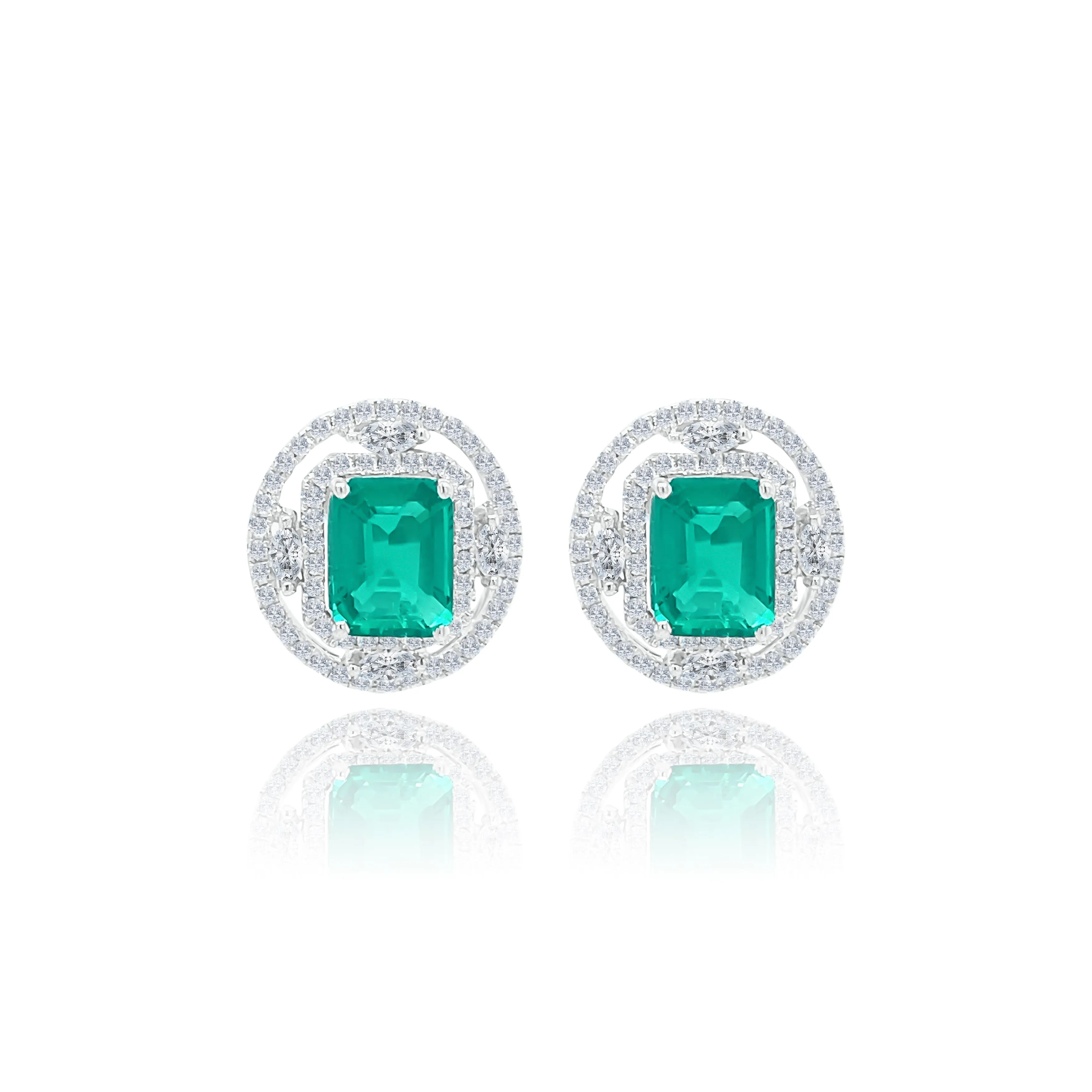 Emeralds & Diamonds "Zoe" earrings