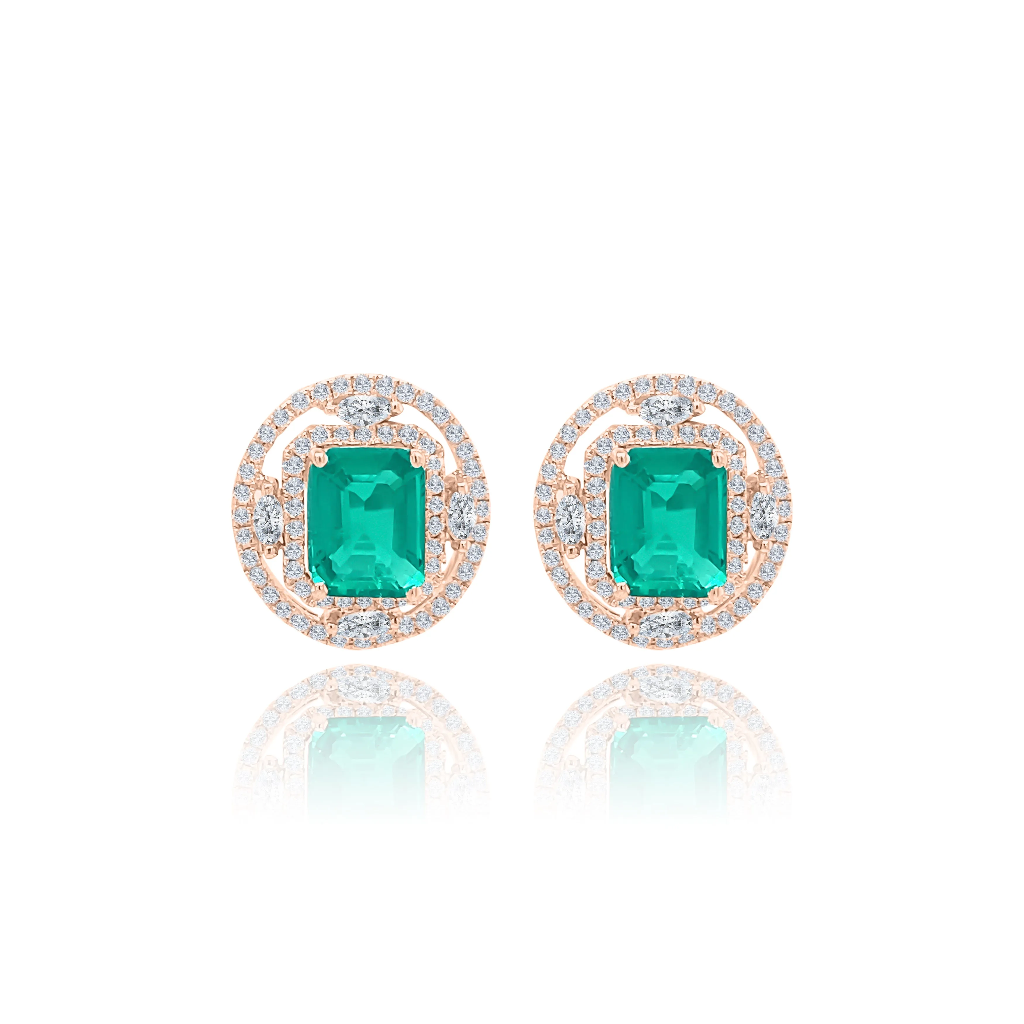 Emeralds & Diamonds "Zoe" earrings