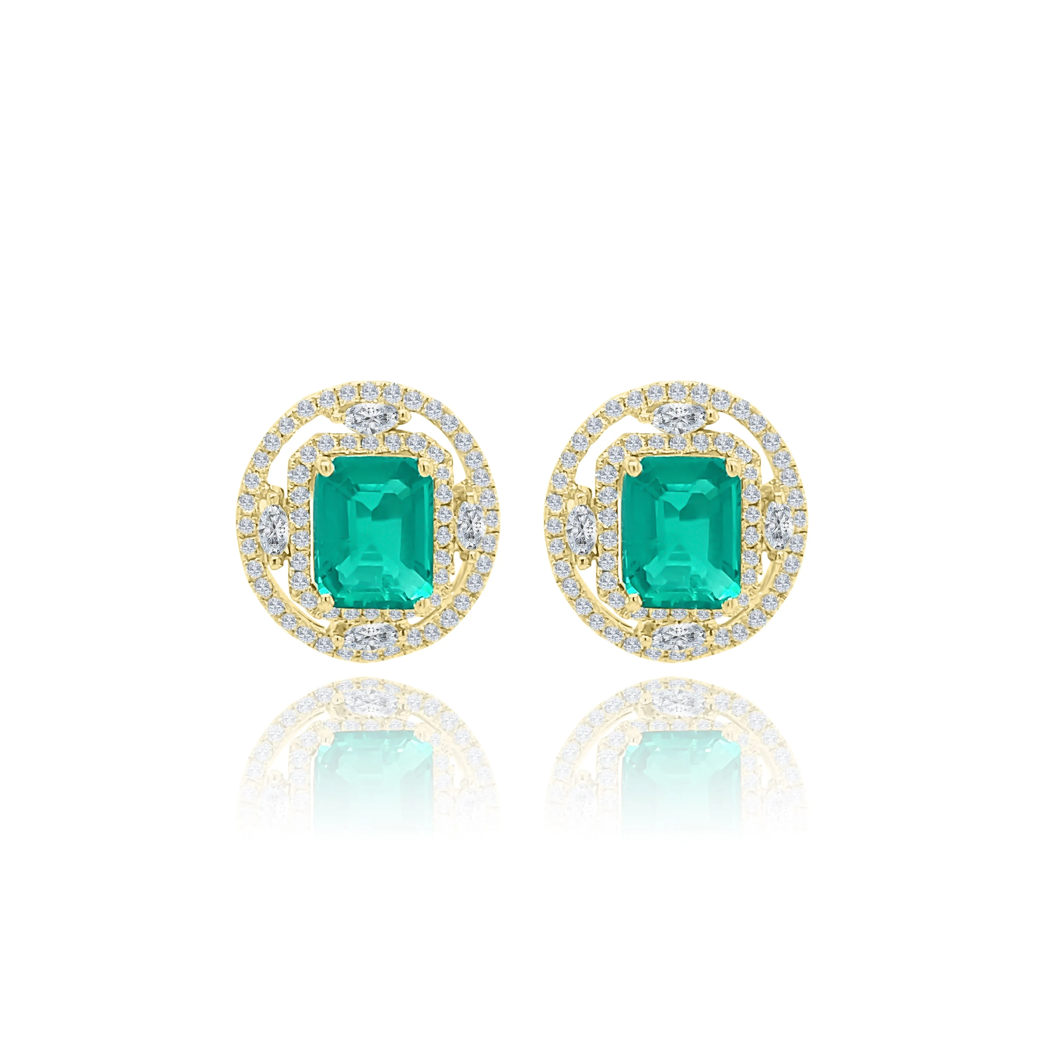 Emeralds & Diamonds "Zoe" earrings