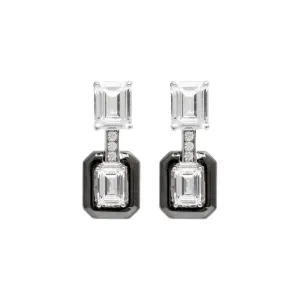 Emerlad cut- drop earring