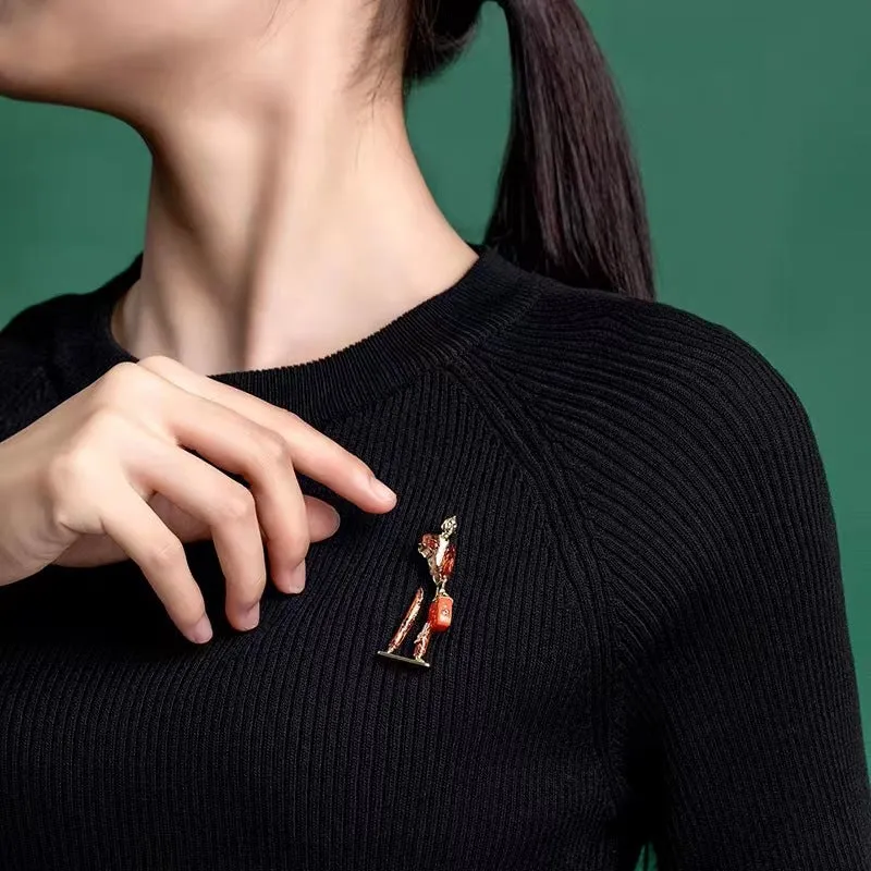 Enamel Carrying Bag Man Brooch Pin PA5175