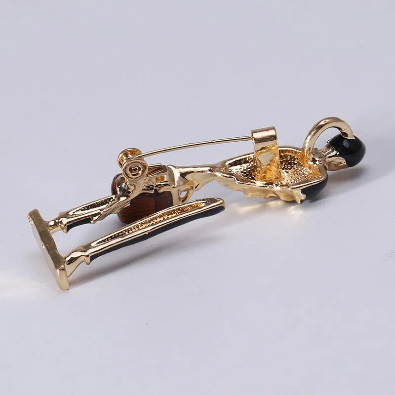 Enamel Carrying Bag Man Brooch Pin PA5175