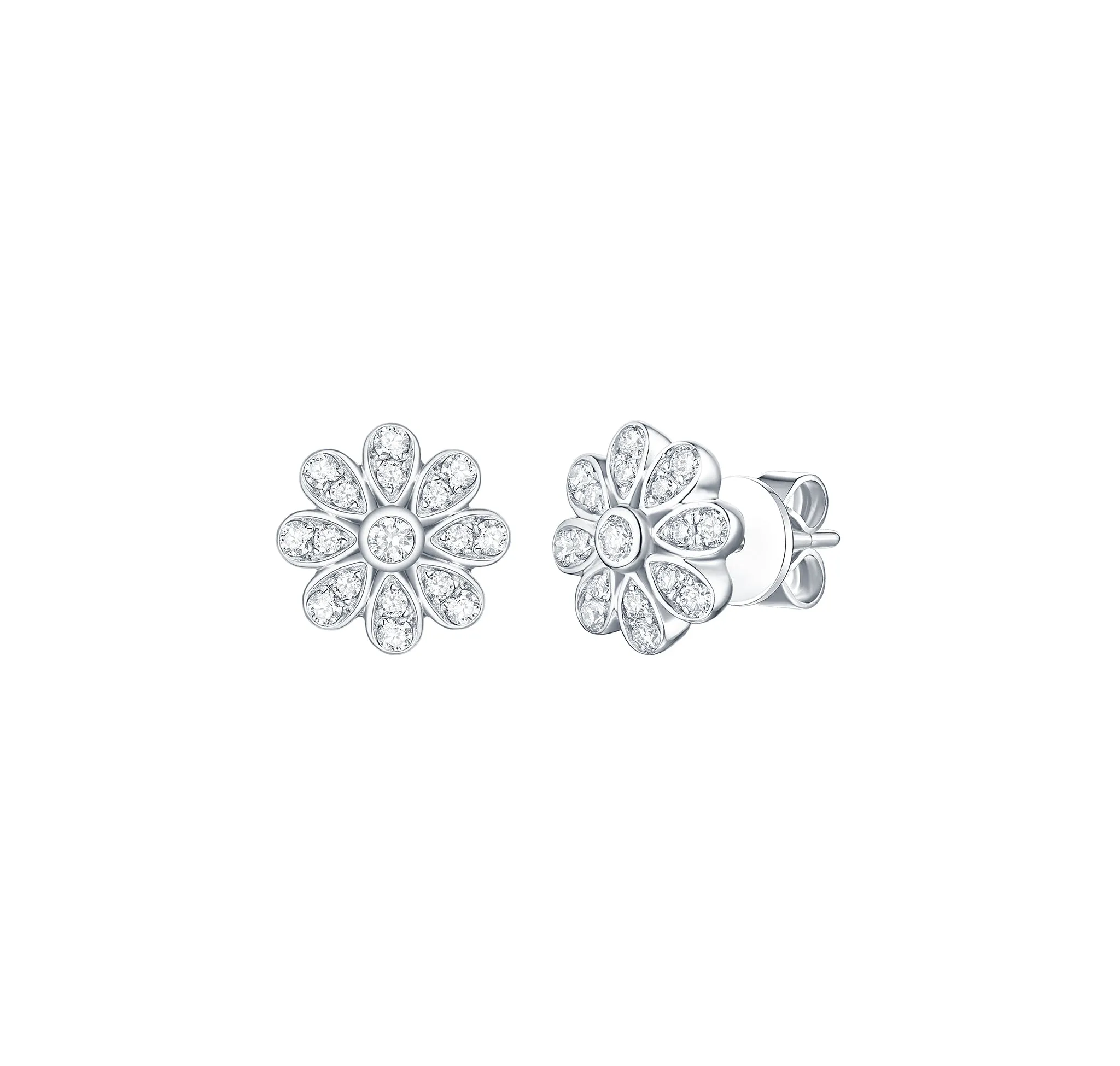 Essentials 0.39ct Flower Earrings <br> E-00279WHT
