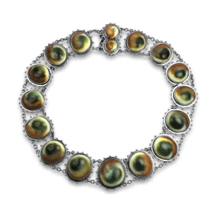 Estate Sterling Silver Operculum 16" Collar