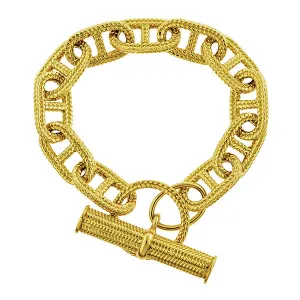 Estate Textured Anchor Link Bracelet