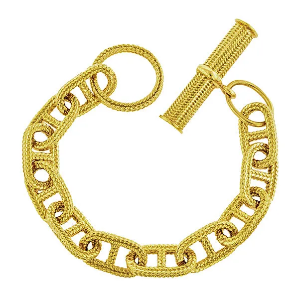 Estate Textured Anchor Link Bracelet