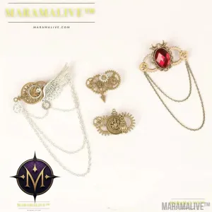 Fashion Creative Steampunk Gear Wings Brooch