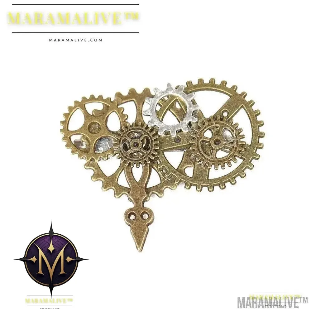 Fashion Creative Steampunk Gear Wings Brooch