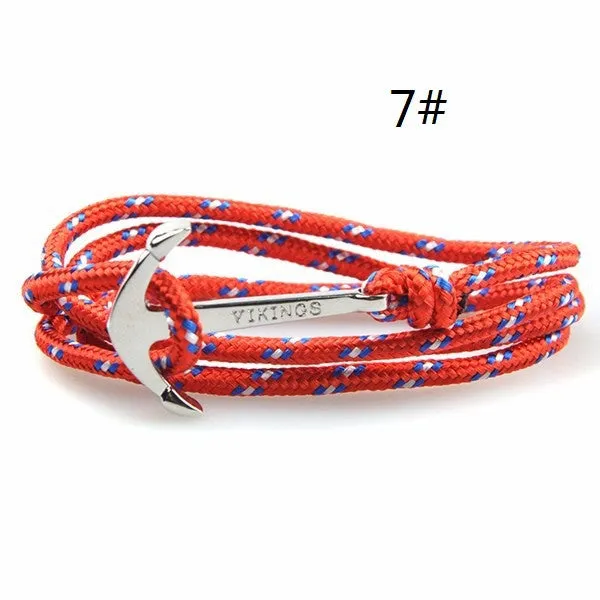 Fashion Jewelry Silver Alloy Anchor hooks Bracelet Men Leather Risers Bracelet for Women&Men friendship bracelets