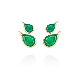 Fernando Jorge 18K Yellow Gold and Emerald Ignite Double Earrings