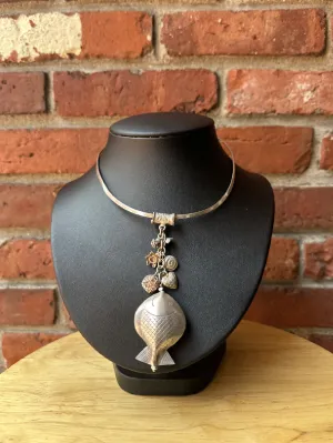 Fish Charm Silver Necklace
