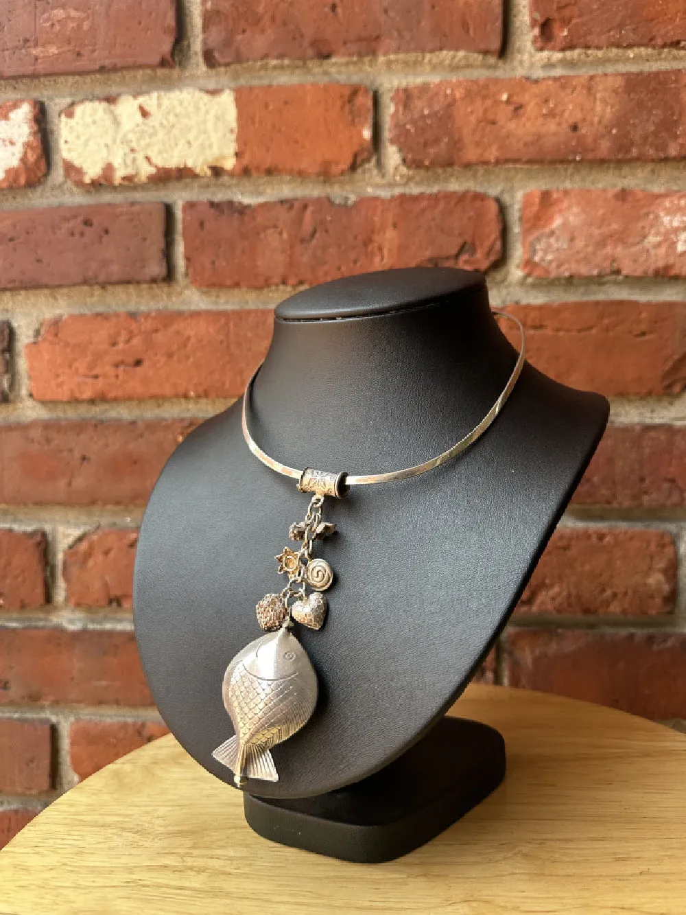 Fish Charm Silver Necklace