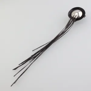 'FLARING' handmade sterling silver brooch with black carbon fibre