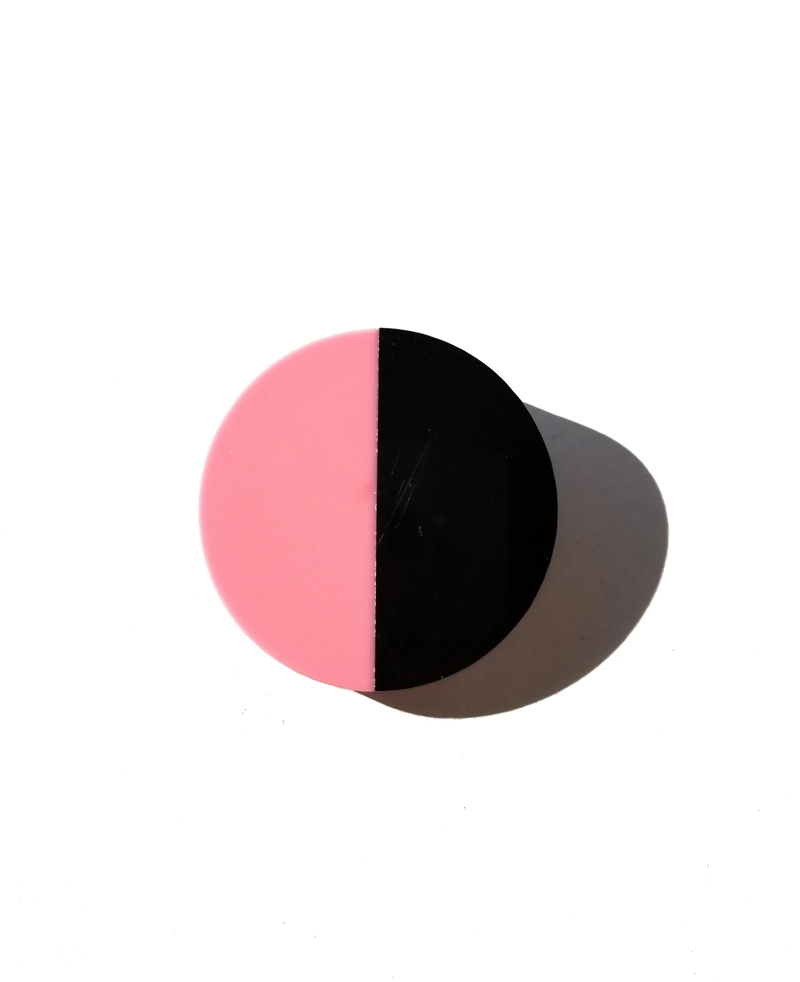 Geometric Circle & Square Resin Brooches • Set of Two