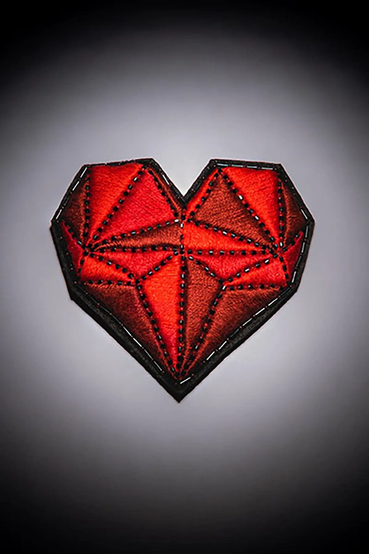 Geometric Heart Brooch