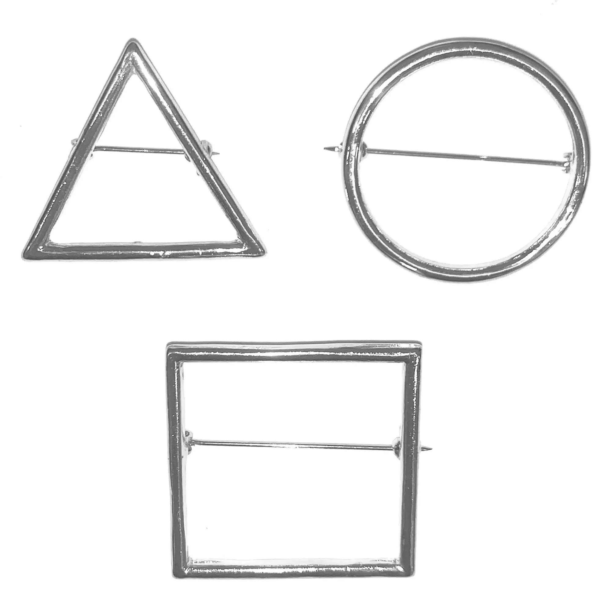 Geometric Shapes Brooch (Set of 3)