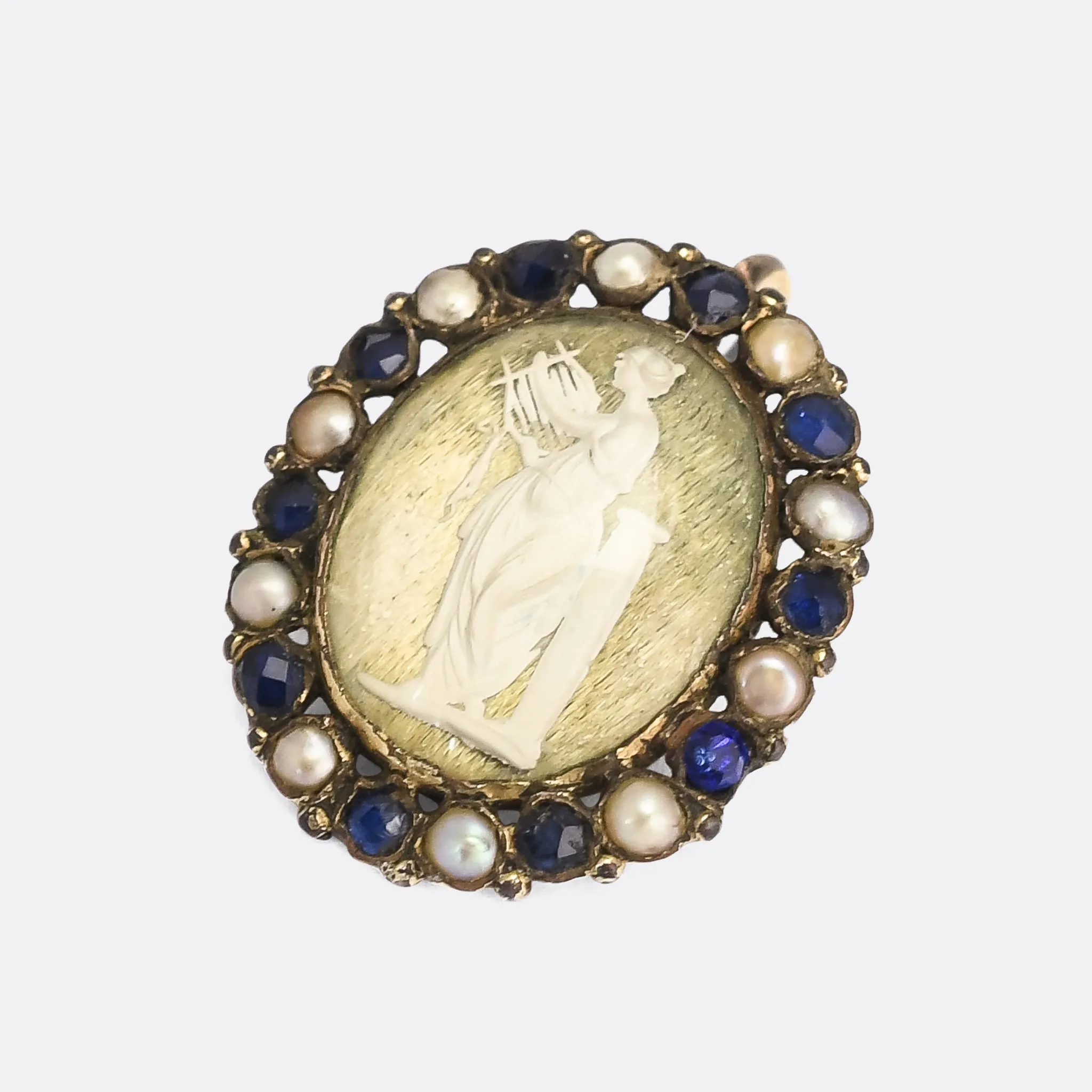Georgian Terpsichore Sulphide Cameo Pendant