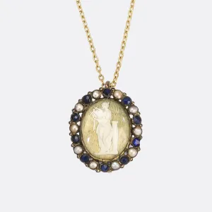 Georgian Terpsichore Sulphide Cameo Pendant