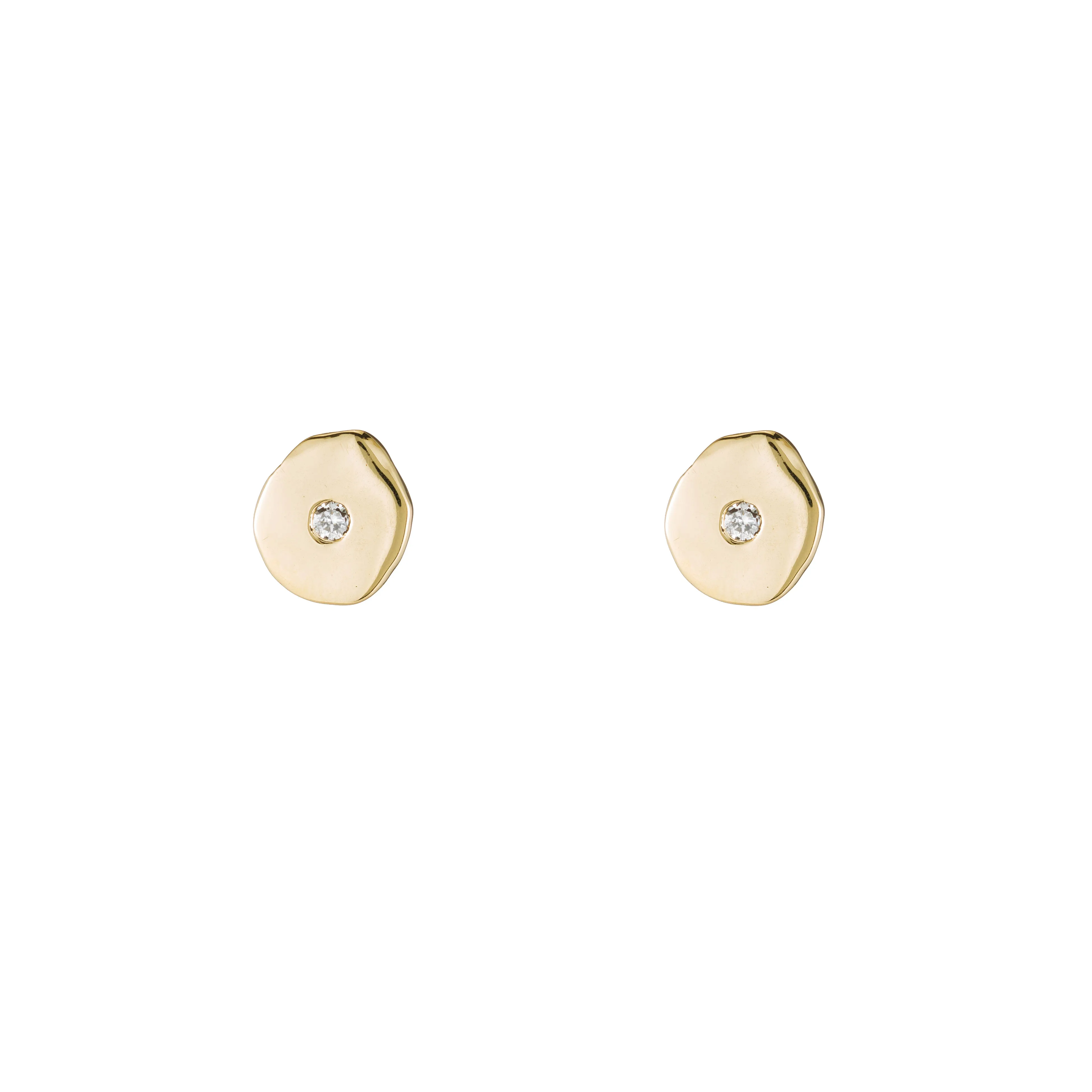 Gold & Diamond Stud Earrings