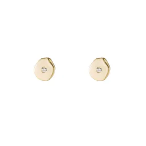 Gold & Diamond Stud Earrings