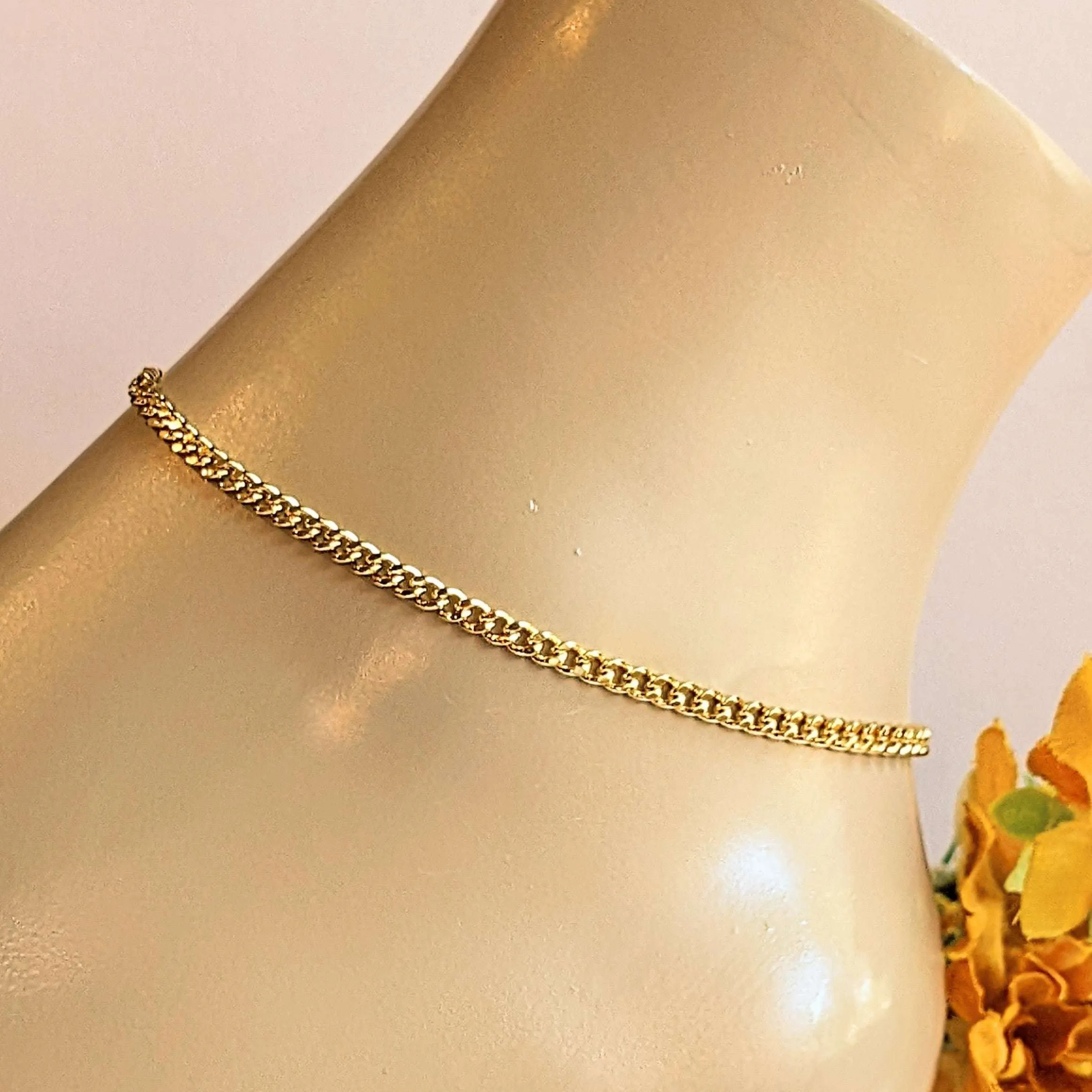 Gold Cuban Chain Anklet