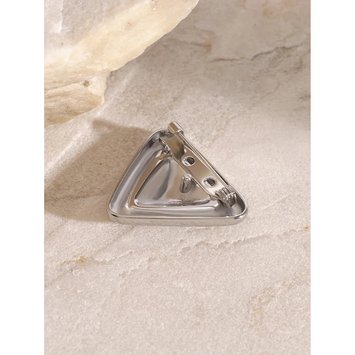 Gold Silver Triangle Brooches Pin