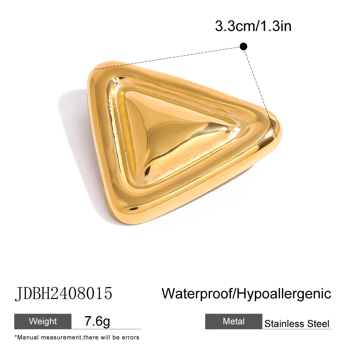 Gold Silver Triangle Brooches Pin
