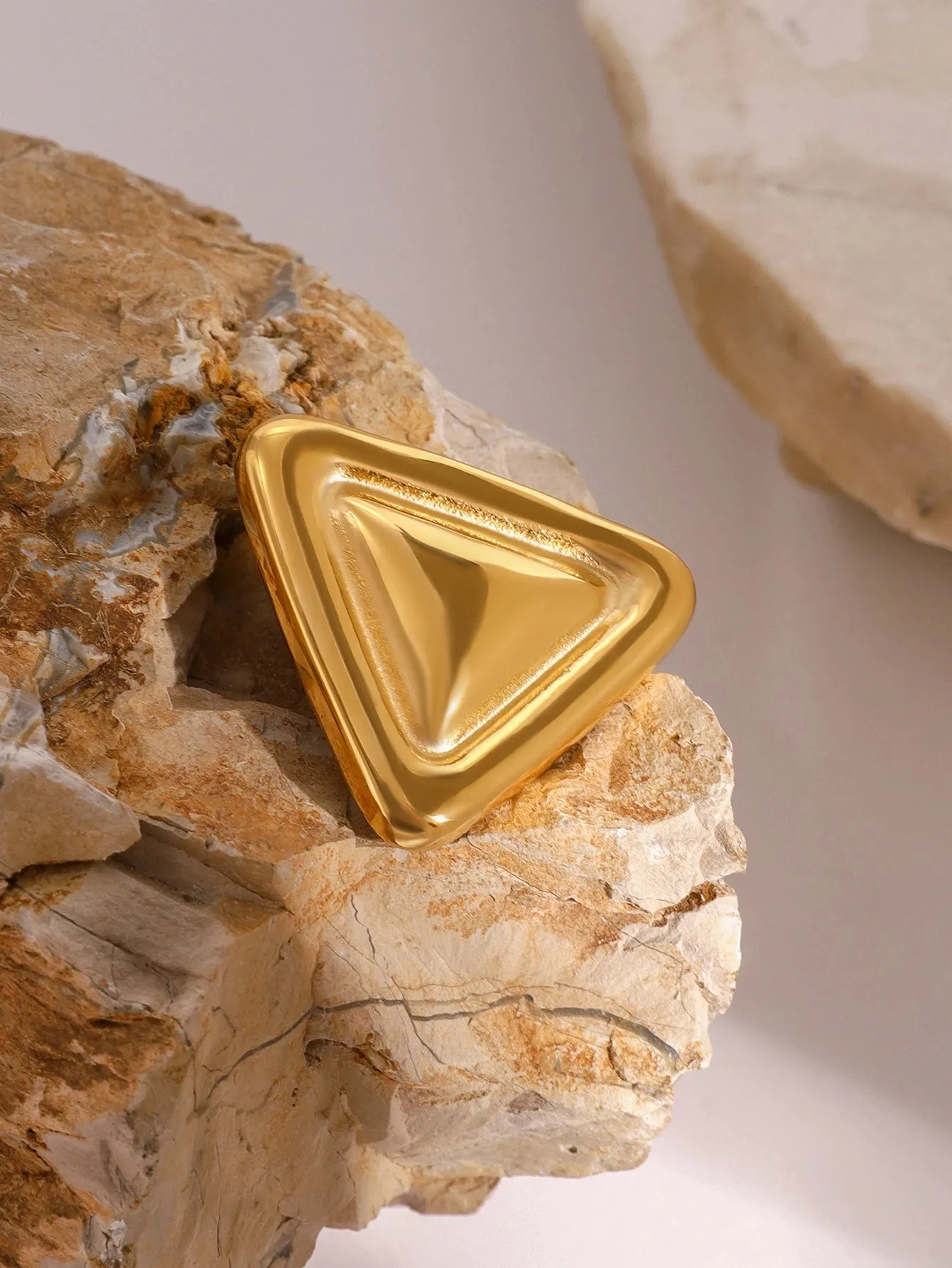 Gold Silver Triangle Brooches Pin