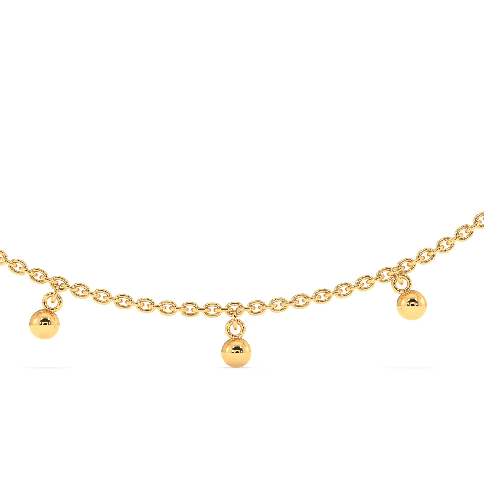 Golden Drop Anklet in 92.5 Sterling Silver