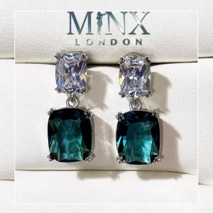 Green Diamond Earrings | Blue Diamond Earrings | Emerald Green Earrings | Diamond Earrings | Teal Diamond Earrings | Emerald Earrings