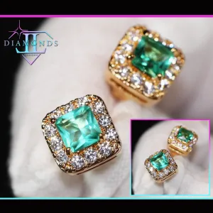 Green Diamond Earrings | Womens Earrings | Mens Ear Studs | Green Diamond Ear Studs | Stud Earrings | Diamond Ear Studs |  Ear Studs