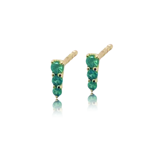 Green Garnet Graduated Stud Earring