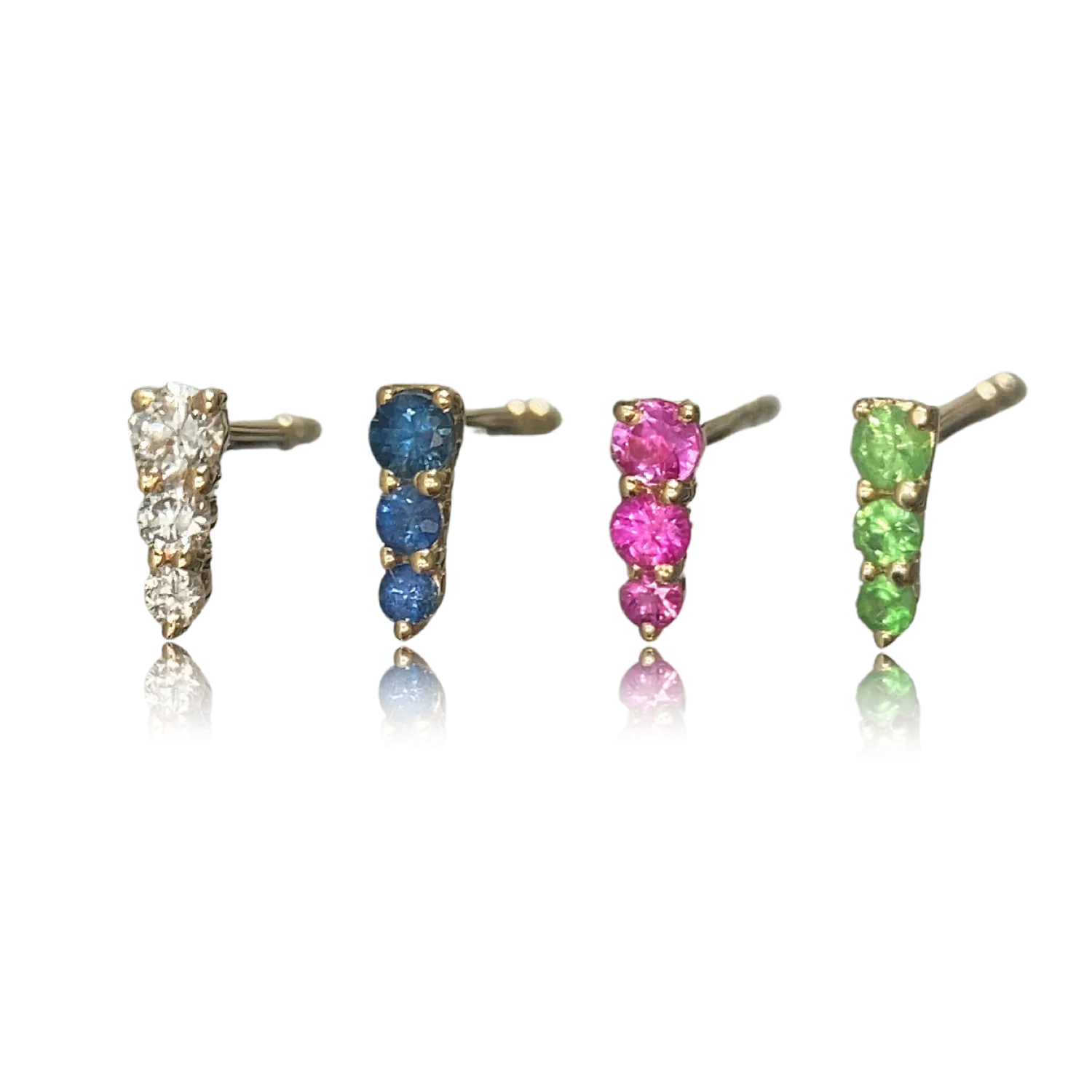 Green Garnet Graduated Stud Earring