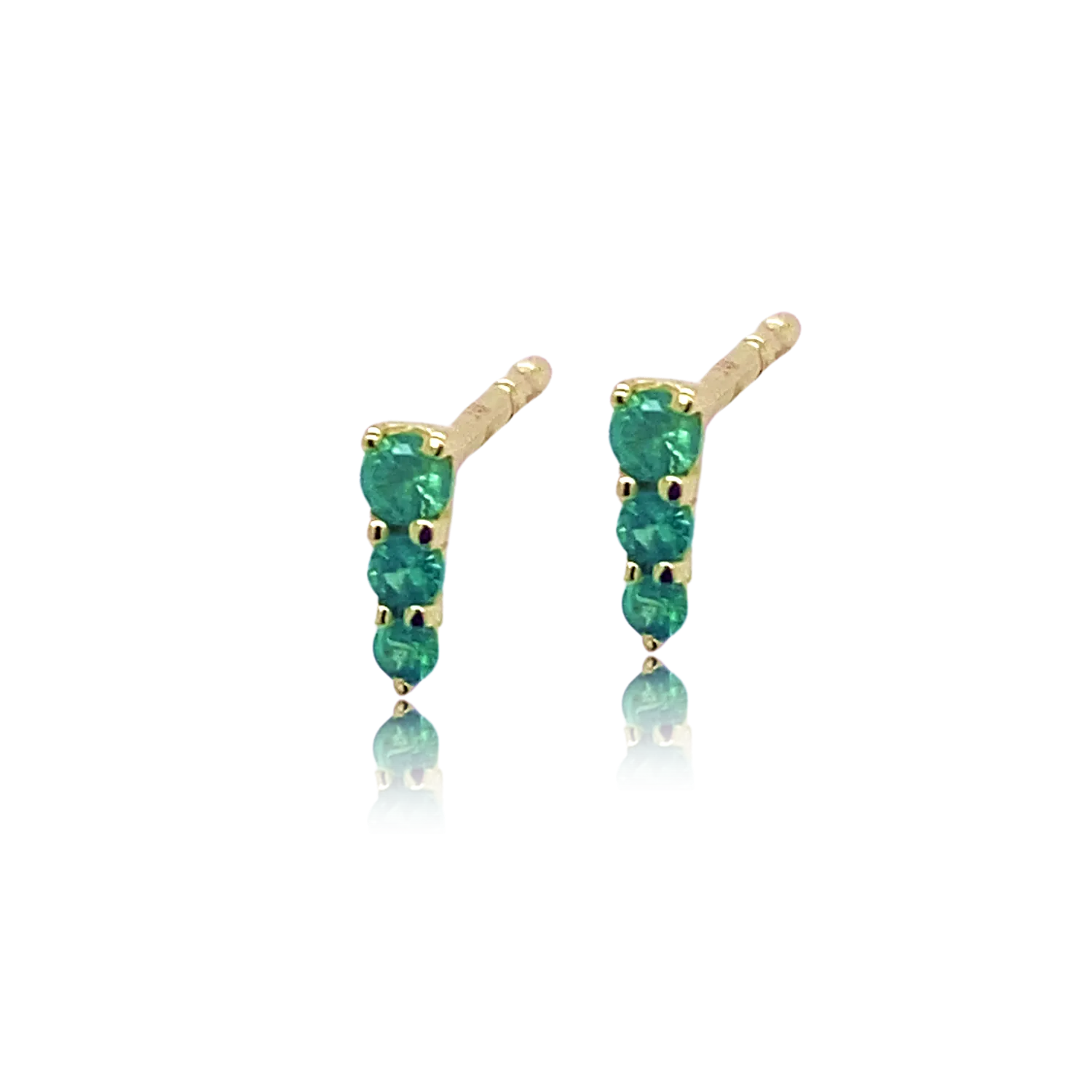 Green Garnet Graduated Stud Earring