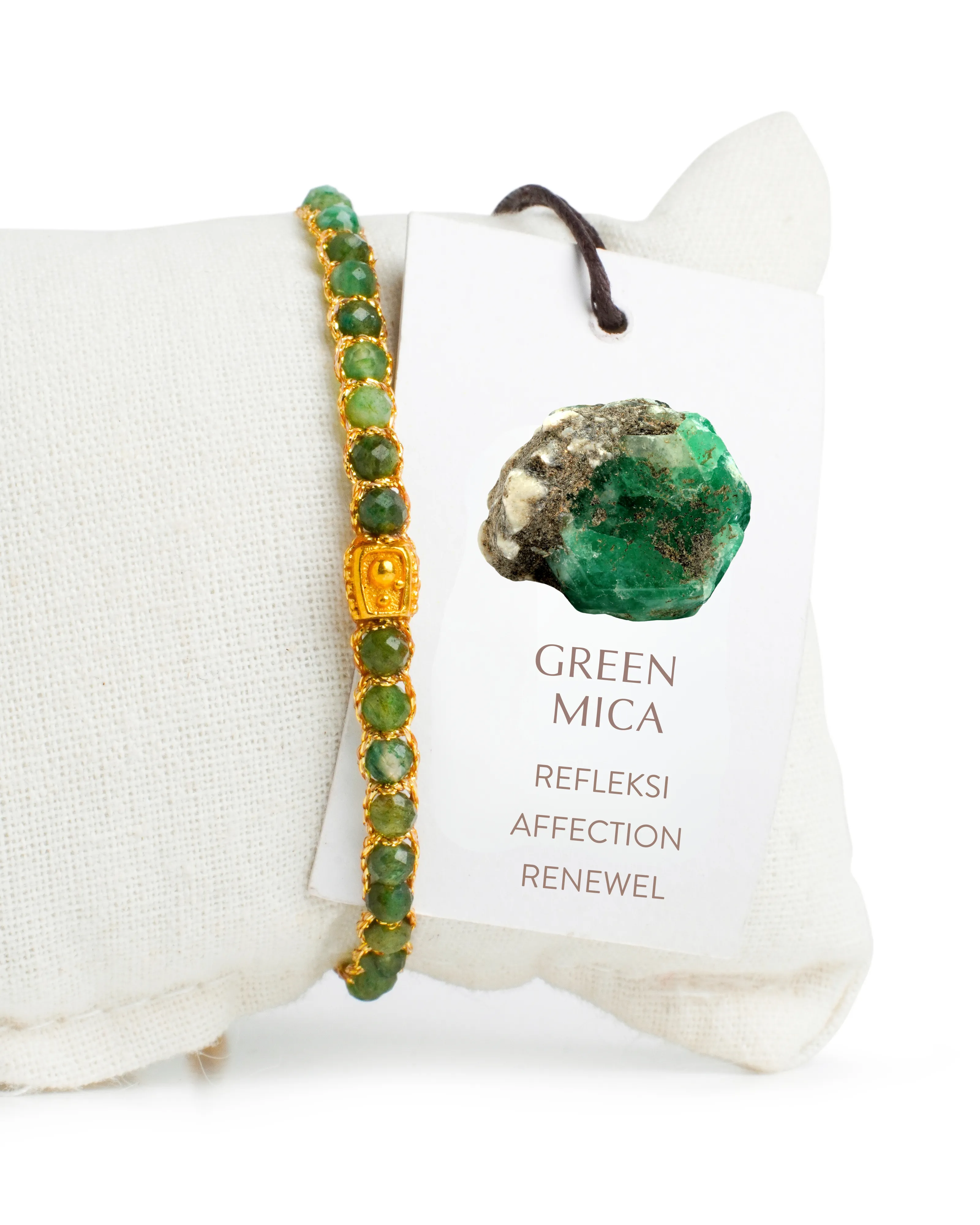 Green Mica Bracelet | Gold