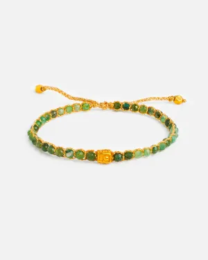 Green Mica Bracelet | Gold