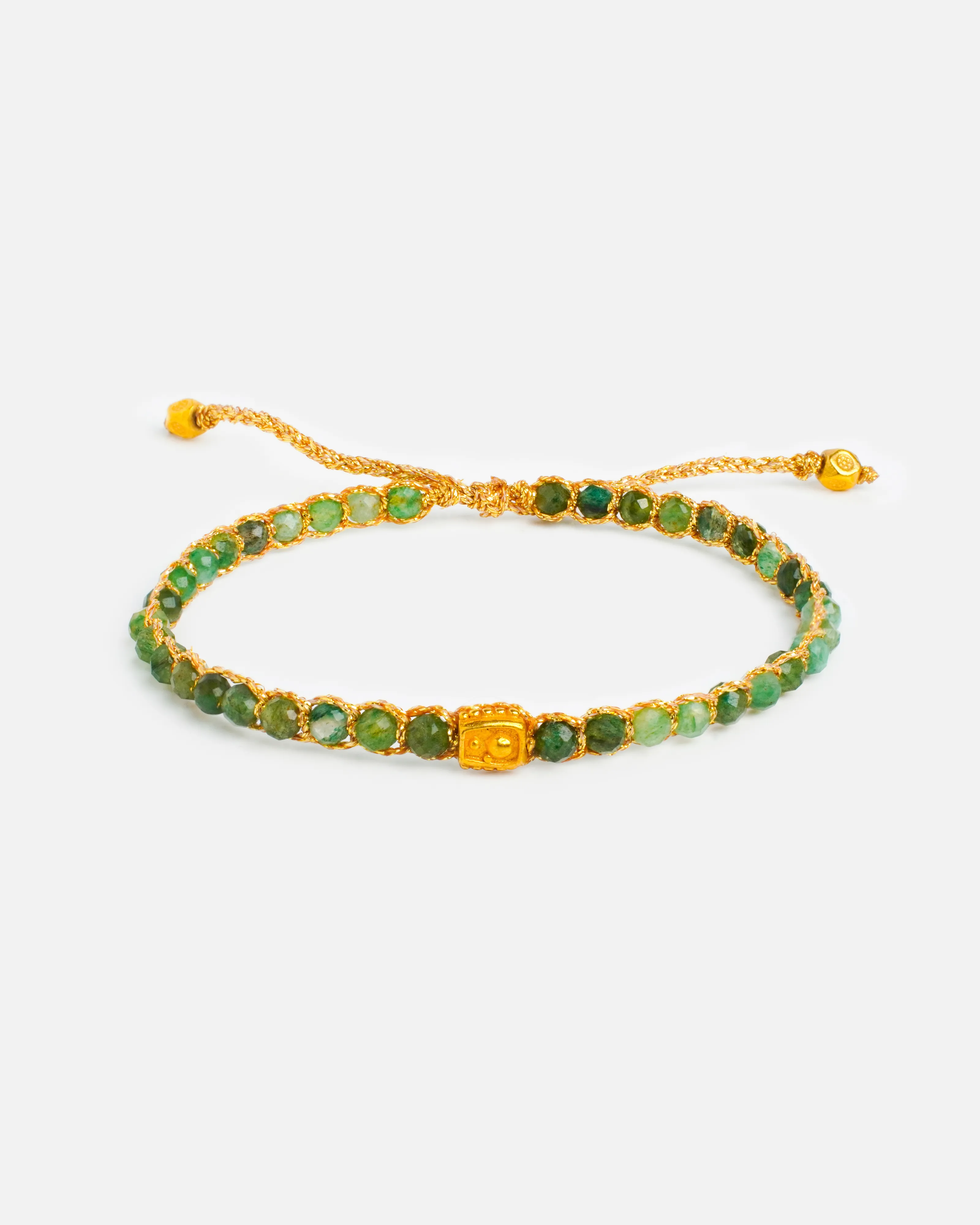 Green Mica Bracelet | Gold