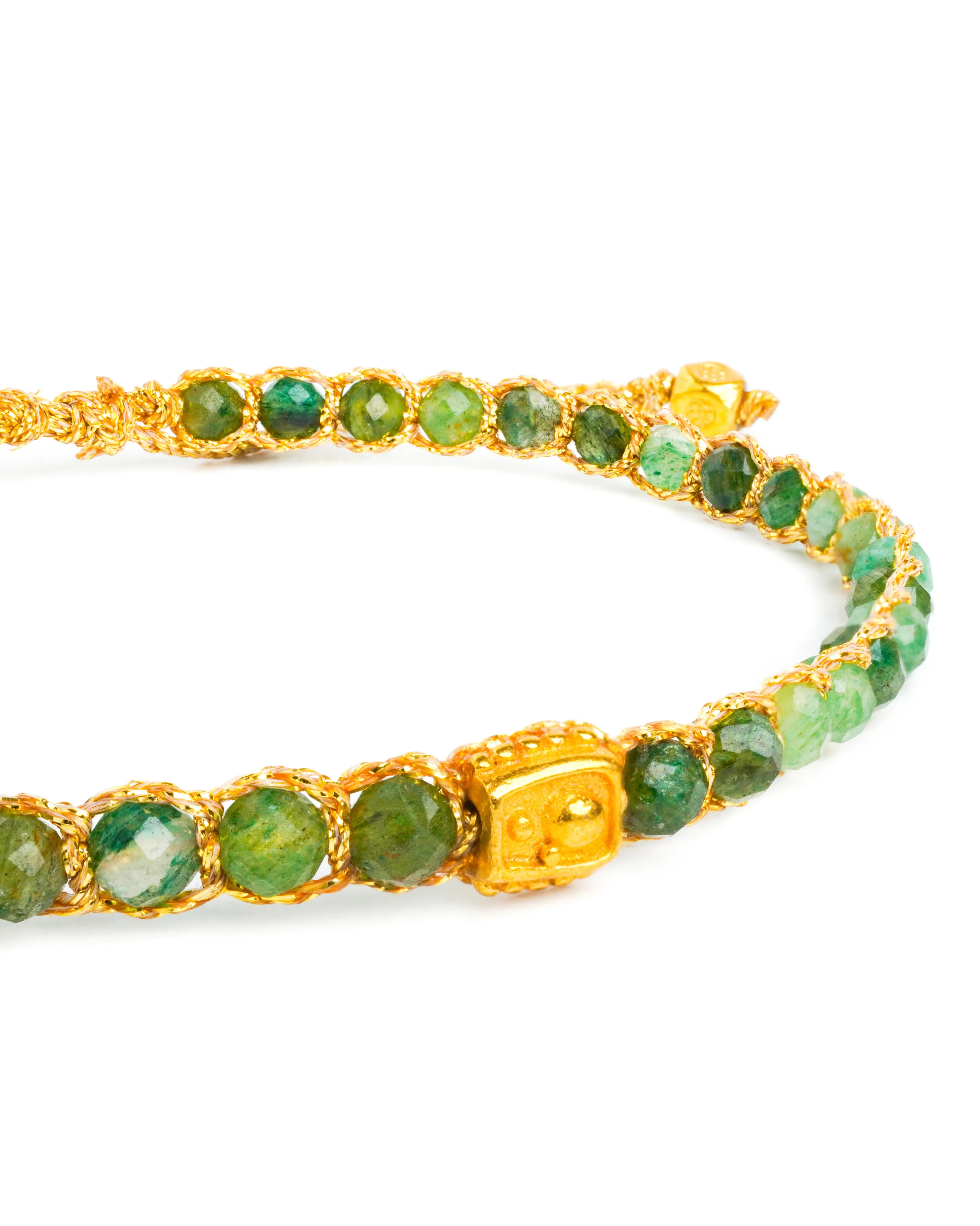 Green Mica Bracelet | Gold