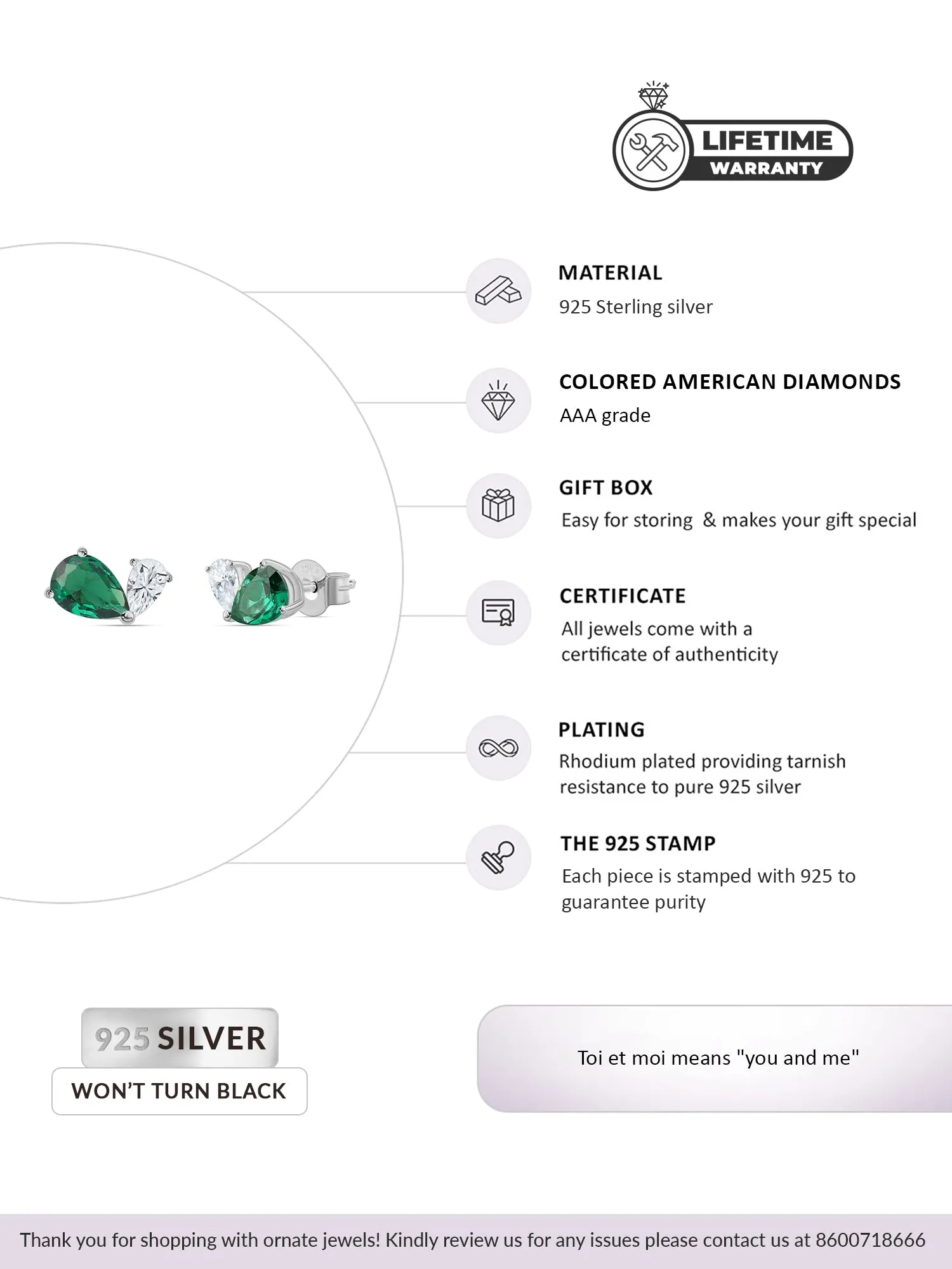 Green Toi Et Moi Earring For Women