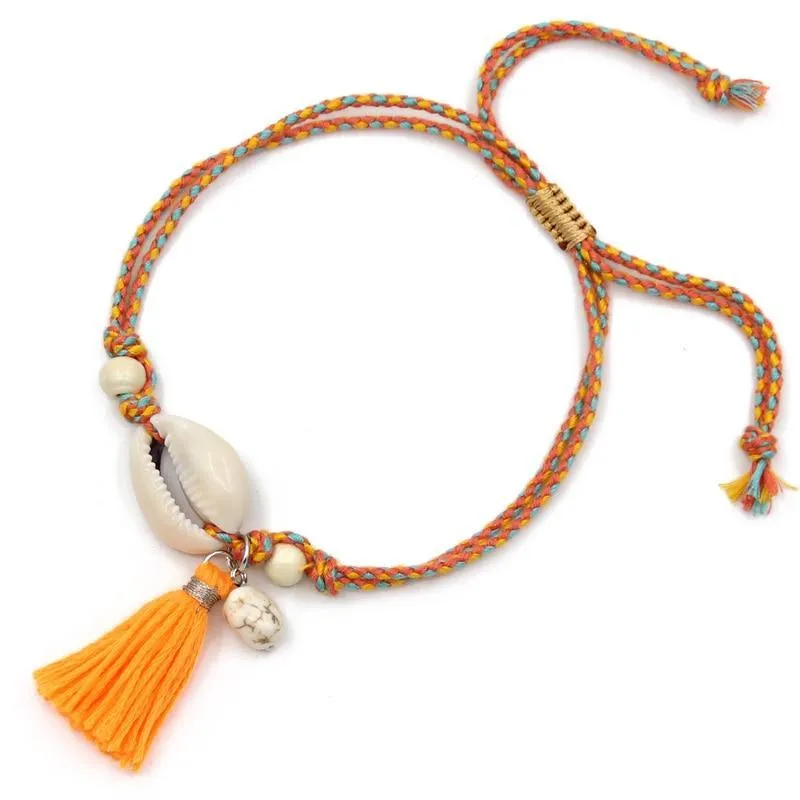 Handmade Anklets for Girls Foot Jewelry Bracelet For Leg Ankle strap Bohemian Shell Tassel
