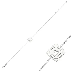 Handmade Sterling Silver Root Chakra Bracelet with 18K Rose Gold or Rhodium Plating - 5.3 inch Chain