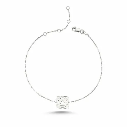 Handmade Sterling Silver Root Chakra Bracelet with 18K Rose Gold or Rhodium Plating - 5.3 inch Chain