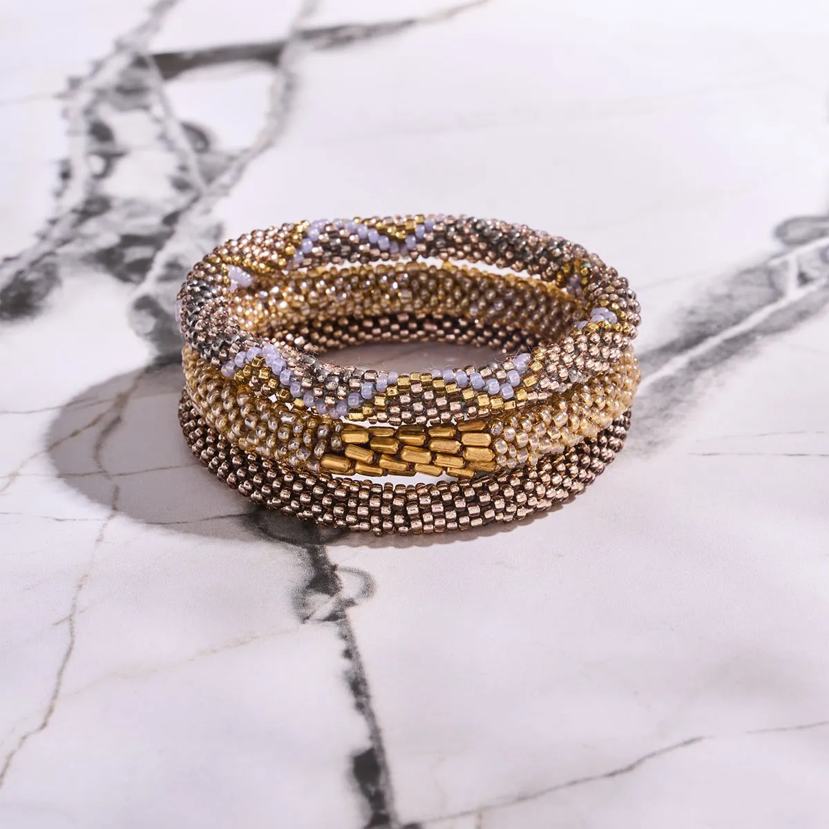 Harvest Gold | Himalayan Glass Bead Bracelet