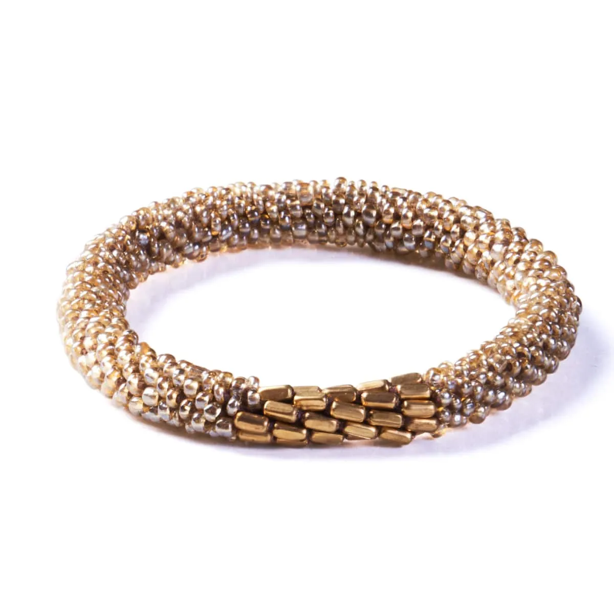 Harvest Gold | Himalayan Glass Bead Bracelet