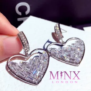 Heart Earrings | Womens Earrings | Diamond Earrings | Heart earrings with Diamonds | Iced Out Earrings | Womens Diamond Earrings | Earrings