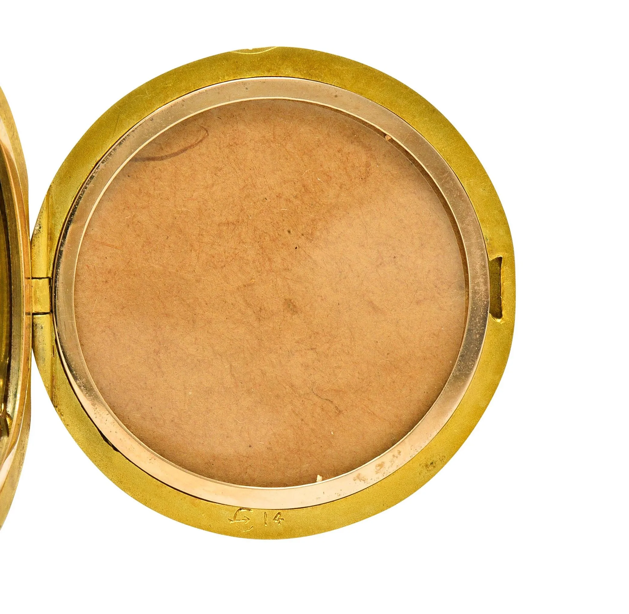 Henry Blank & Co. Belle Époque Diamond Guilloche Enamel 14 Karat Gold Ribbon Antique Locket Pendant