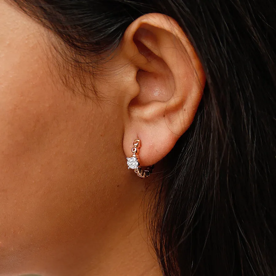 Hollow Bubble Diamond Hoop earrings