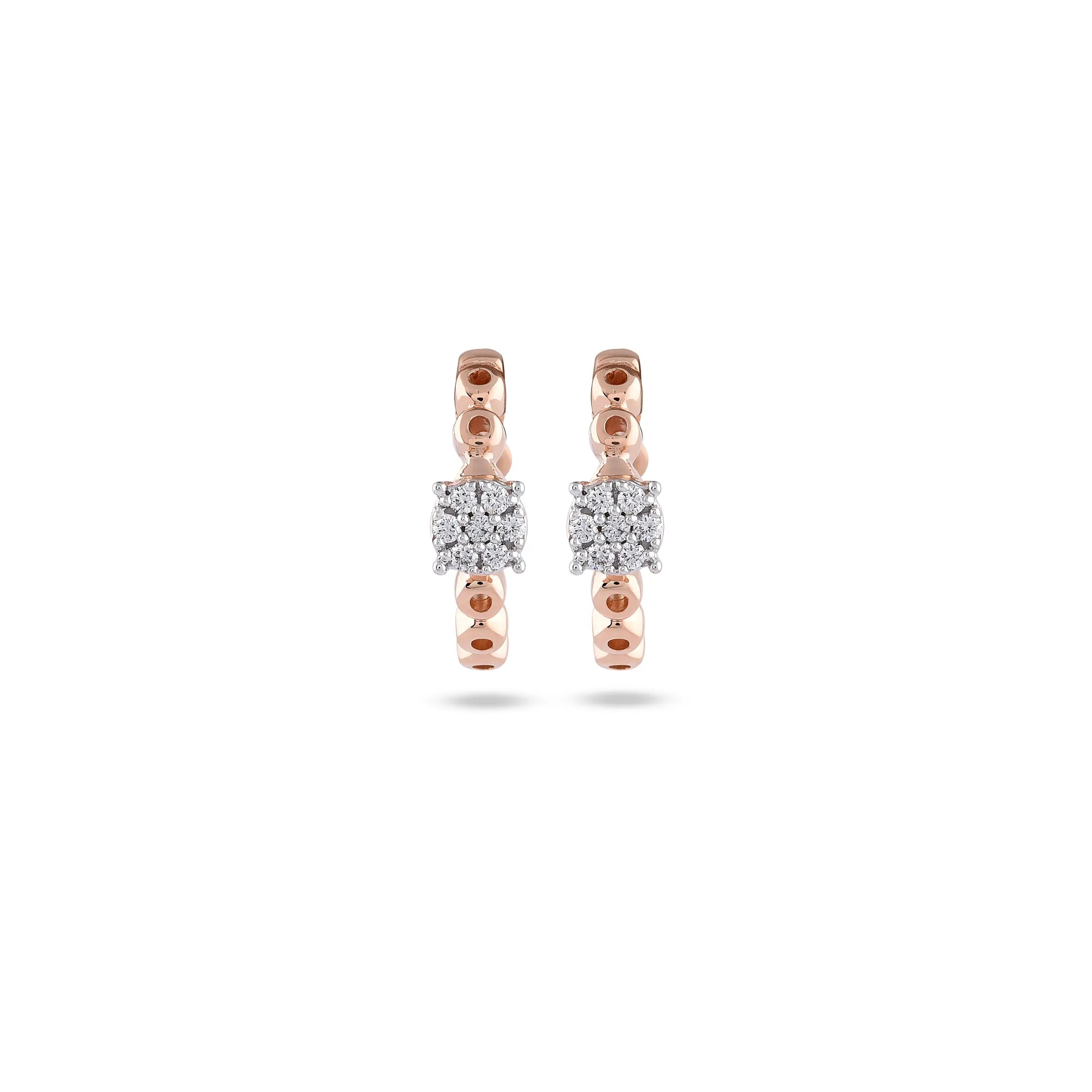 Hollow Bubble Diamond Hoop earrings