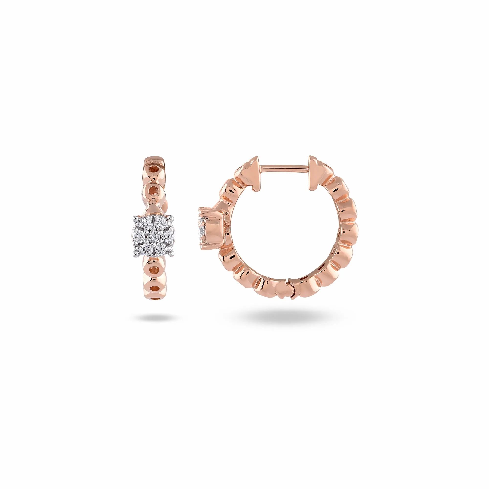 Hollow Bubble Diamond Hoop earrings